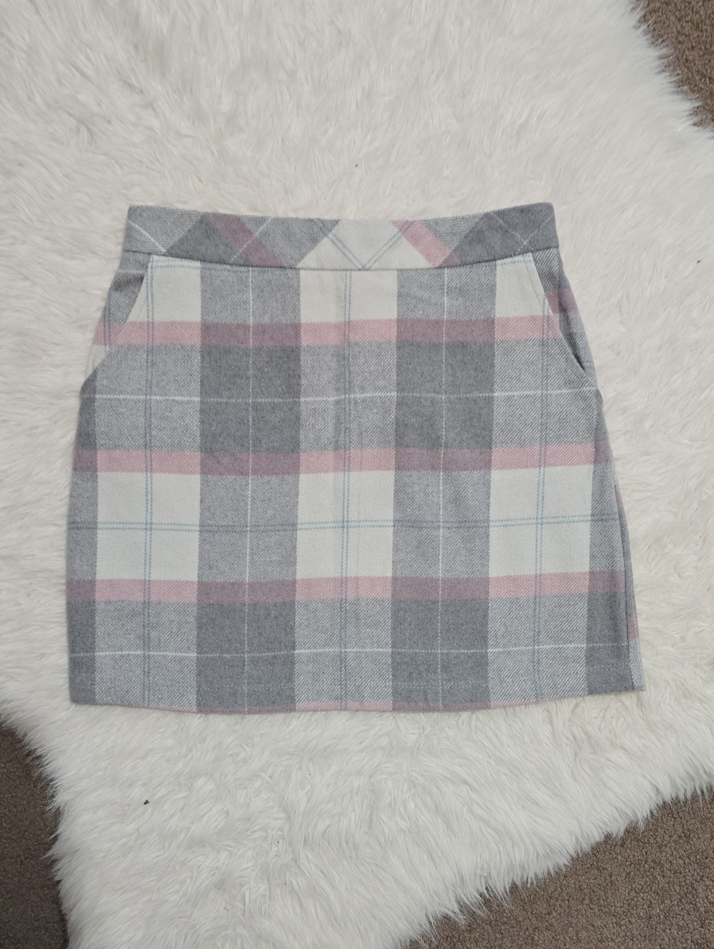 Joe Boxer Gray and Pink Plaid Mini Skirt